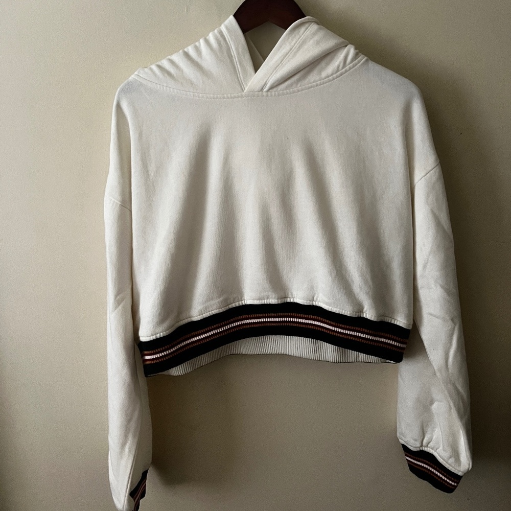 LPA Crop Hoodie in off white size M